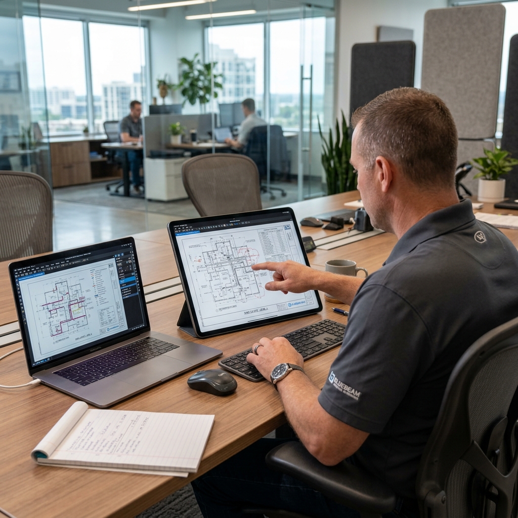 HVAC estimator at work